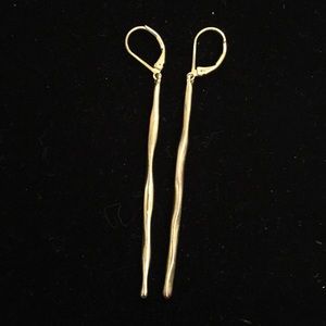Wavy Gold Bar Earrings
